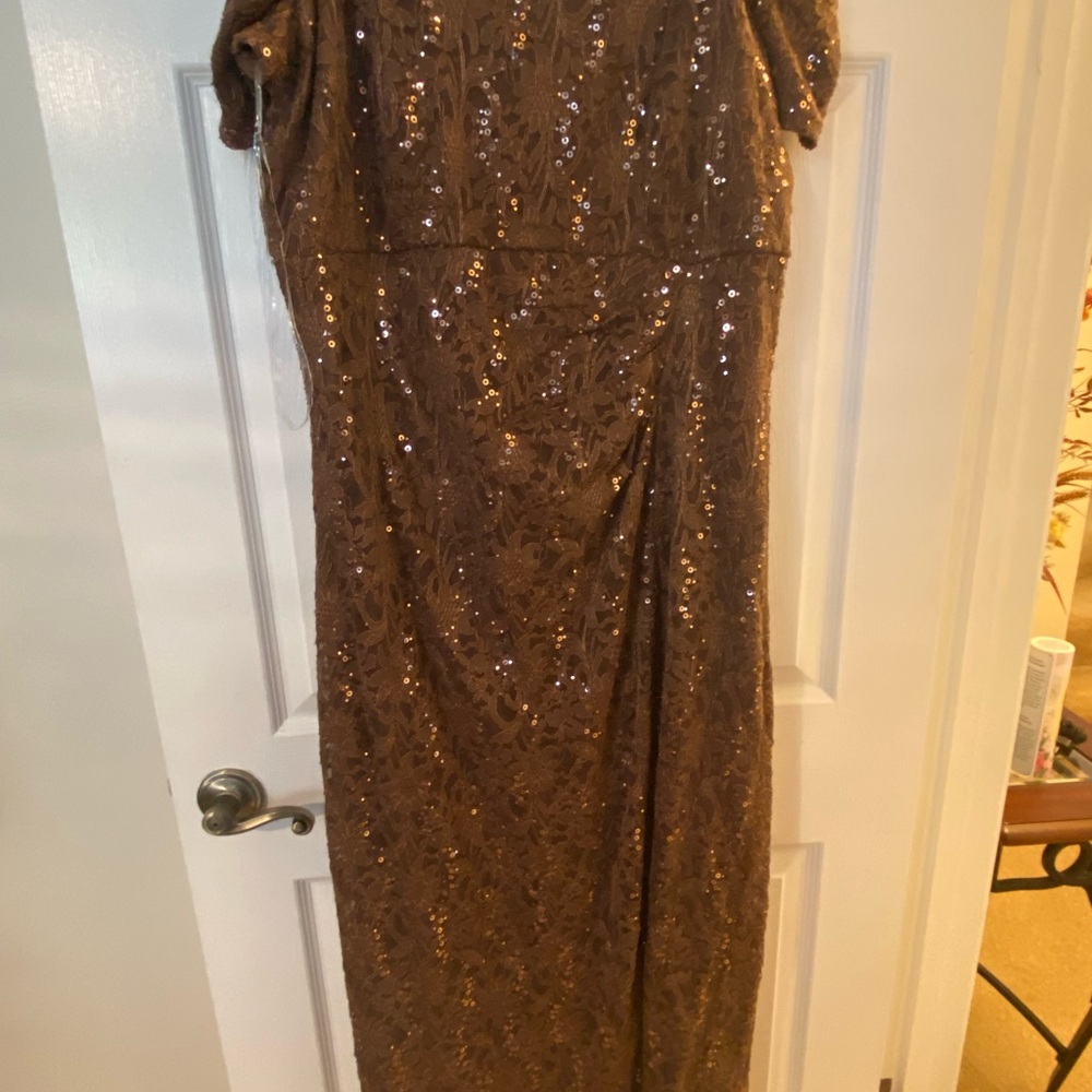 Elegant Brown Sequin Dress